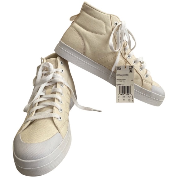 adidas Shoes - Adidas Bravada Mid Skateboarding Lace Up Tennis Shoe Light Yellow Size 9